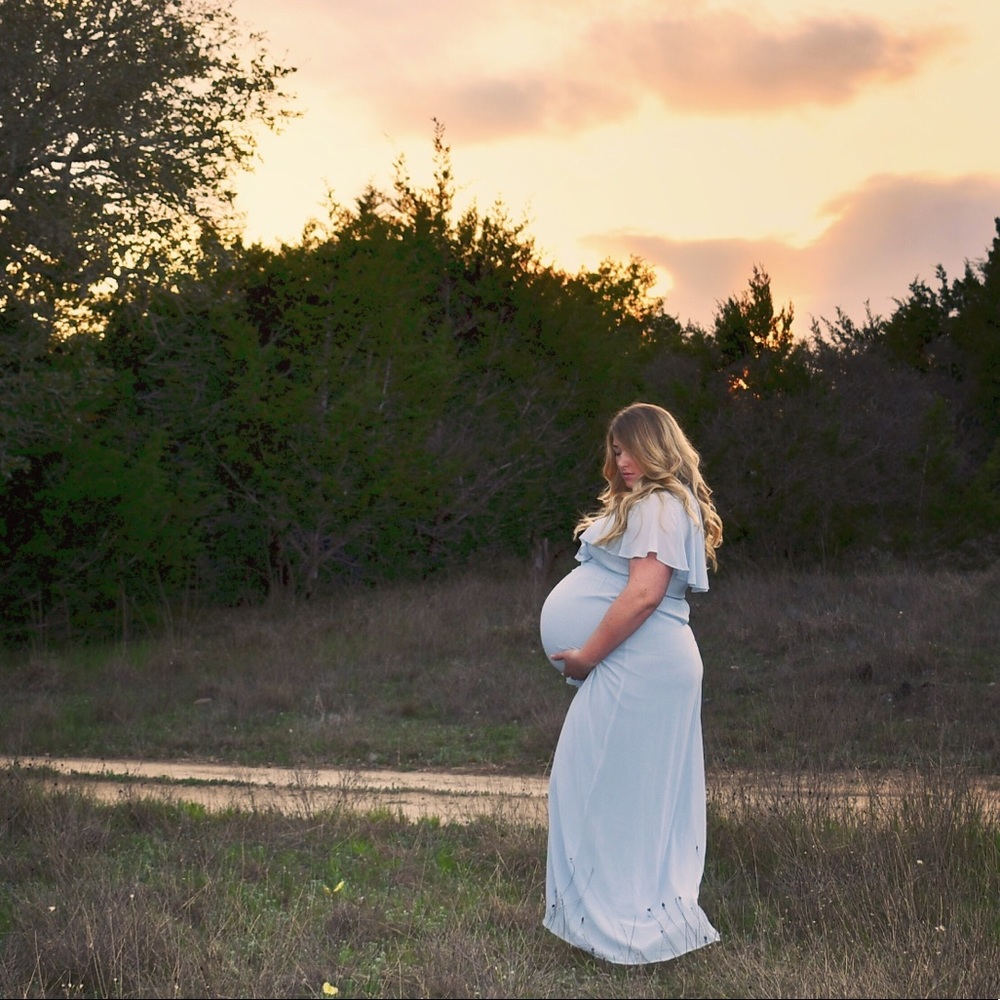 Show Me Your MuMu Audrey Maxi - Steel Blue Chiffon